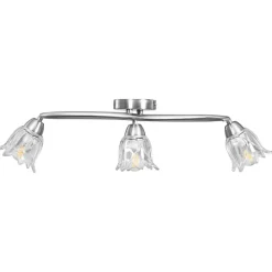vidaXL Plafondlamp met glazen tulpvormige kappen 3xE14 transparant