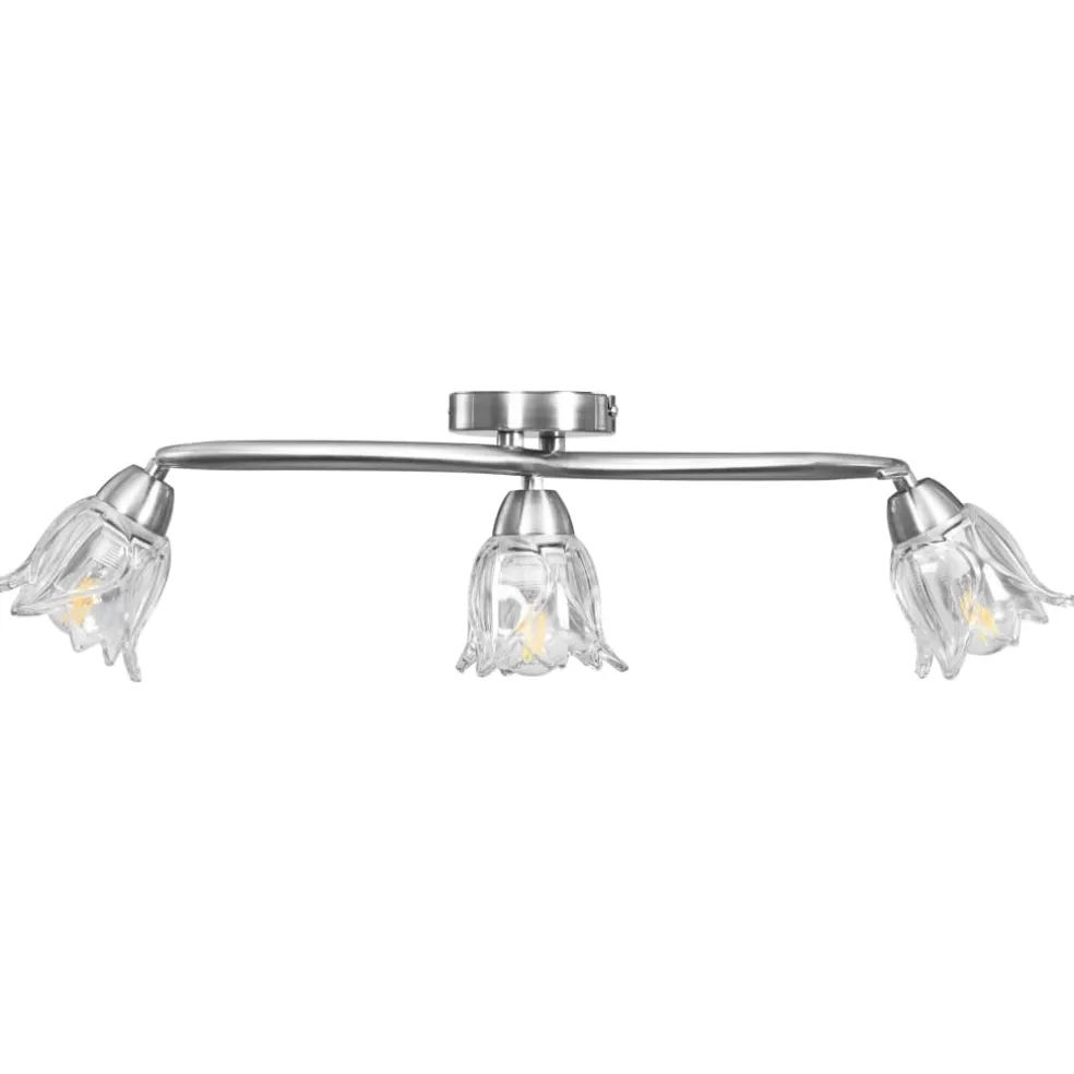 vidaXL Plafondlamp met glazen tulpvormige kappen 3xE14 transparant