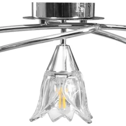 vidaXL Plafondlamp met glazen tulpvormige kappen 5xE14 transparant