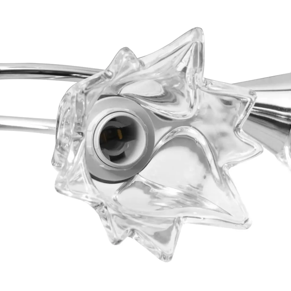vidaXL Plafondlamp met glazen tulpvormige kappen 5xE14 transparant