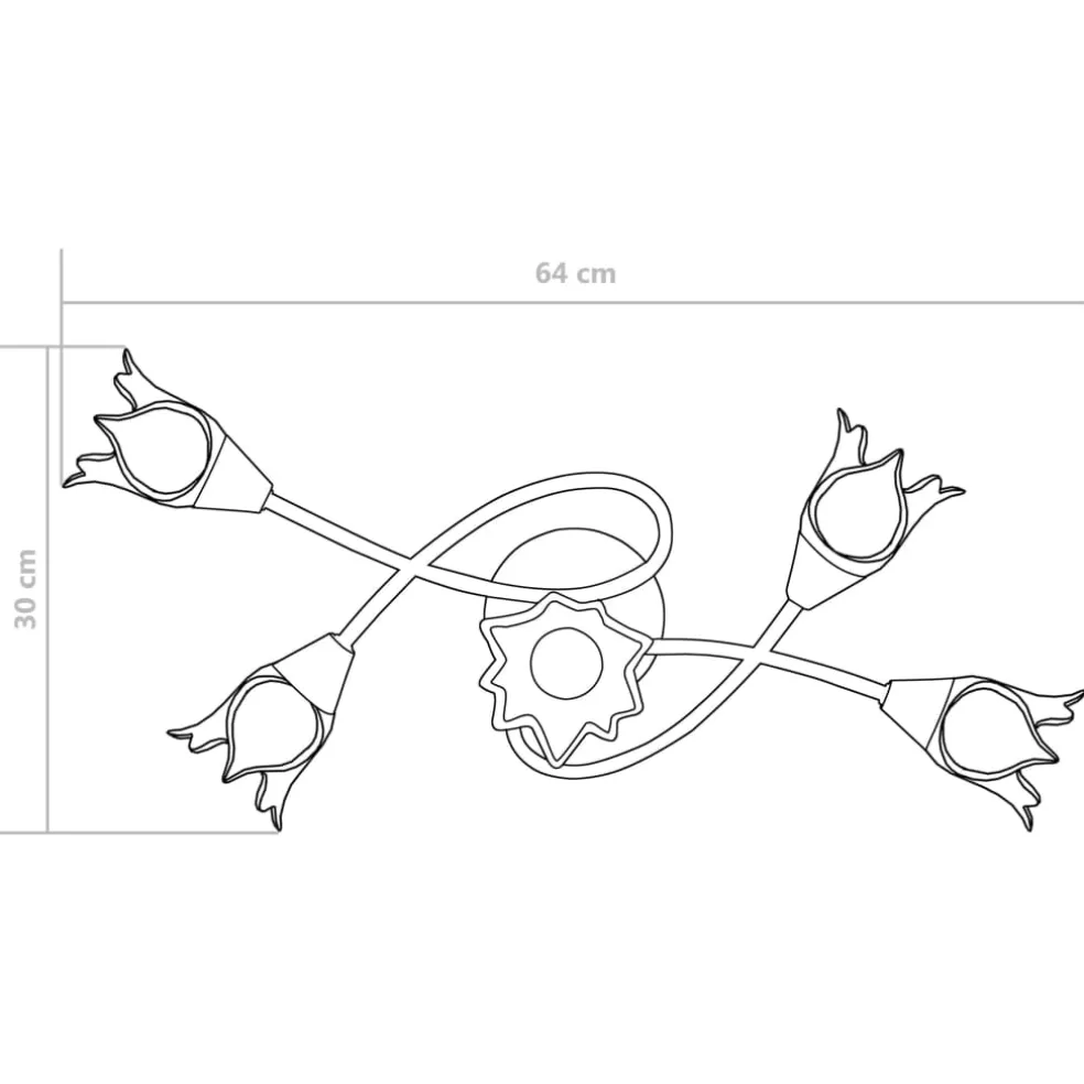 vidaXL Plafondlamp met glazen tulpvormige kappen 5xE14 transparant