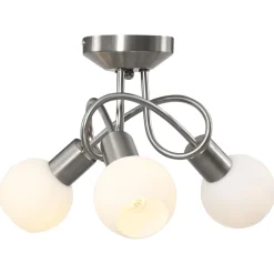vidaXL Plafondlamp met keramieken bolvormige kappen voor 3xE14 wit