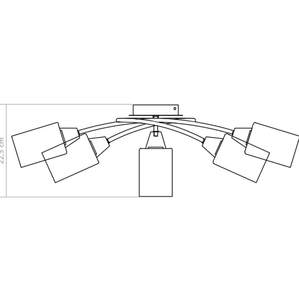vidaXL Plafondlamp met keramieken cilindervormige kappen 5xE14 wit