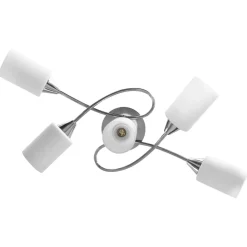 vidaXL Plafondlamp met keramieken cilindervormige kappen 5xE14 wit
