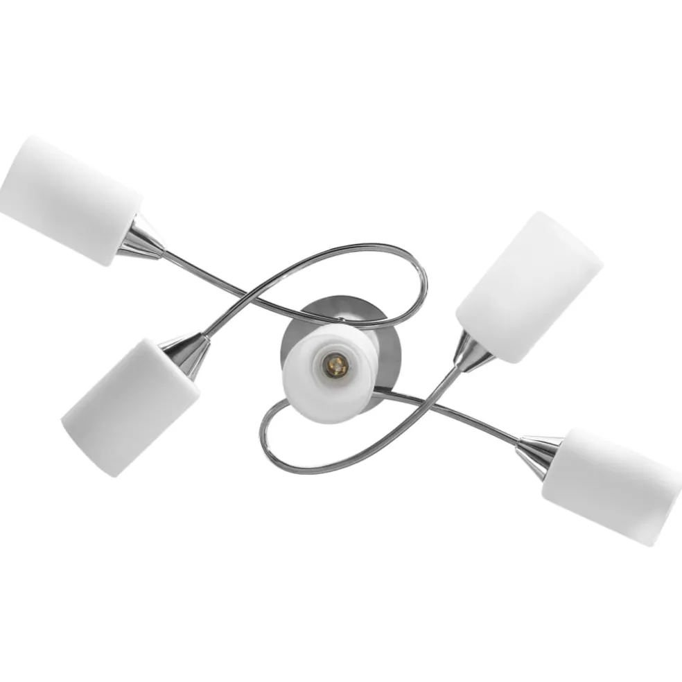 vidaXL Plafondlamp met keramieken cilindervormige kappen 5xE14 wit