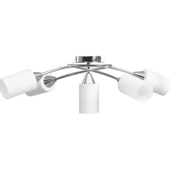 vidaXL Plafondlamp met keramieken cilindervormige kappen 5xE14 wit