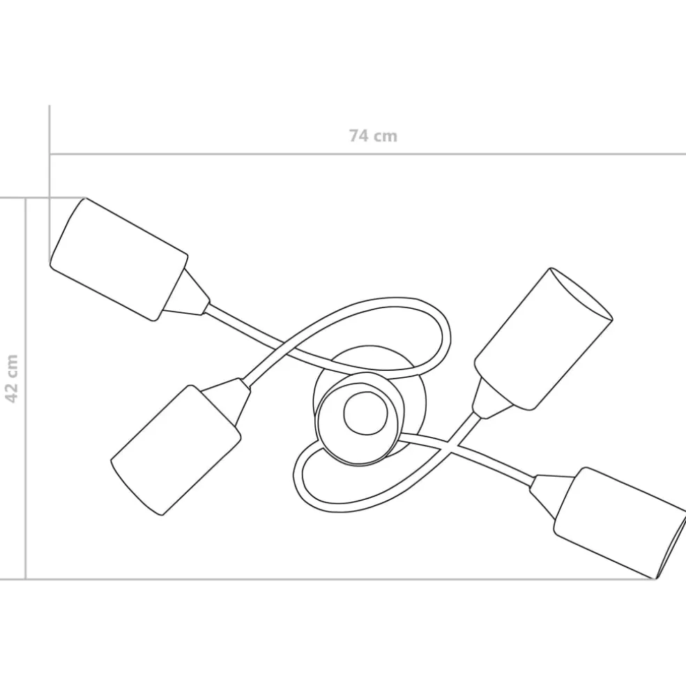 vidaXL Plafondlamp met keramieken cilindervormige kappen 5xE14 wit