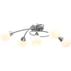 vidaXL Plafondlamp met keramieken bolvormige kappen voor 5xE14 wit