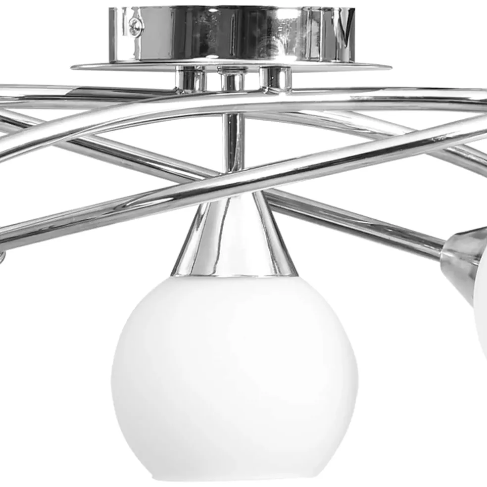 vidaXL Plafondlamp met keramieken bolvormige kappen voor 5xE14 wit