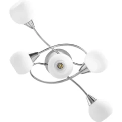 vidaXL Plafondlamp met keramieken bolvormige kappen voor 5xE14 wit