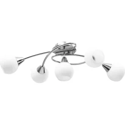 vidaXL Plafondlamp met keramieken bolvormige kappen voor 5xE14 wit