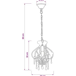 vidaXL Plafondlamp met kralen rond E14 roze