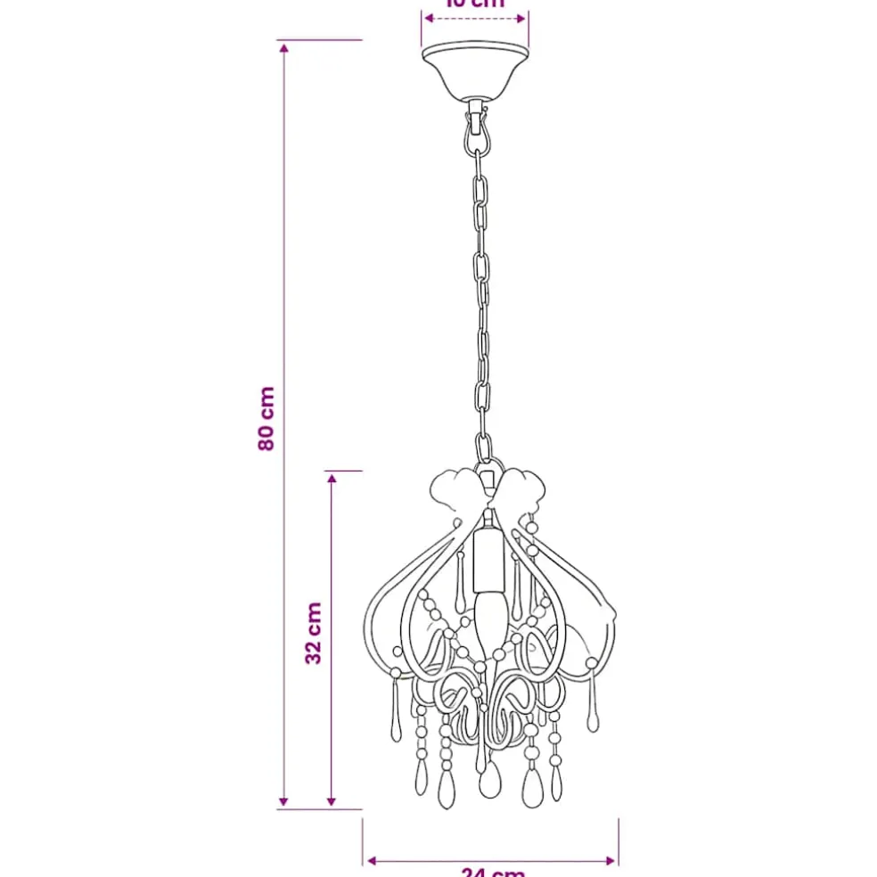 vidaXL Plafondlamp met kralen rond E14 roze