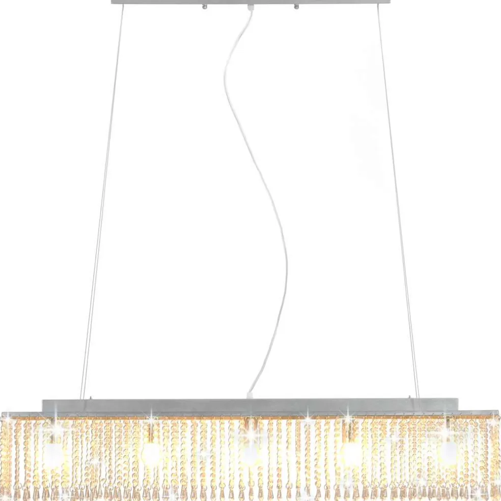 vidaXL Plafondlamp met kristallen kralen 104 cm zilverkleurig
