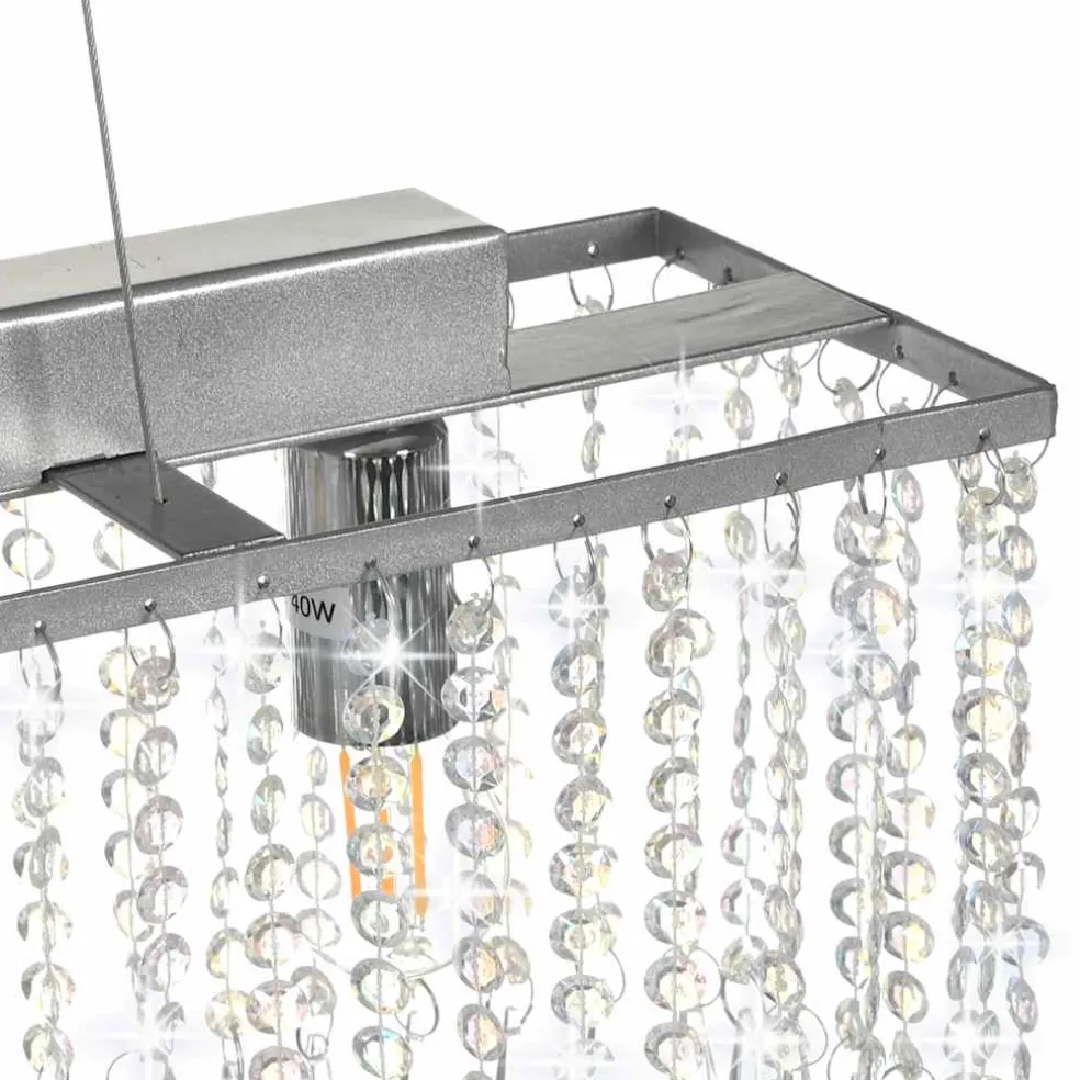 vidaXL Plafondlamp met kristallen kralen 104 cm zilverkleurig