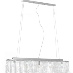 vidaXL Plafondlamp met kristallen kralen 104 cm zilverkleurig