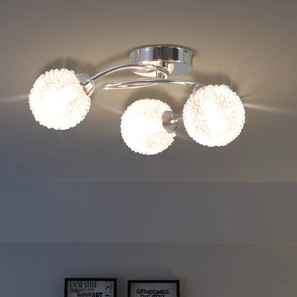 vidaXL Plafondlamp met 3 LED-lampen G9 120 W