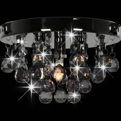 vidaXL Plafondlamp met smoky kralen rond G9 zwart