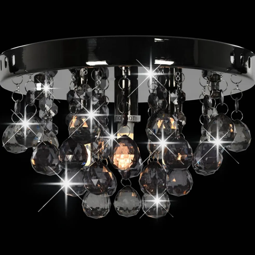 vidaXL Plafondlamp met smoky kralen rond G9 zwart
