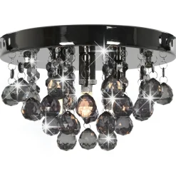 vidaXL Plafondlamp met smoky kralen rond G9 zwart