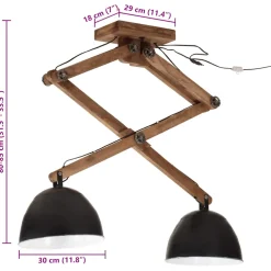 vidaXL Plafondlamp 25 W E27 29x18x85 cm zwart