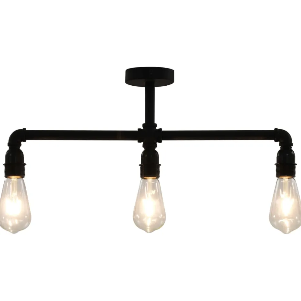 vidaXL Plafondlamp 3xE27 zwart