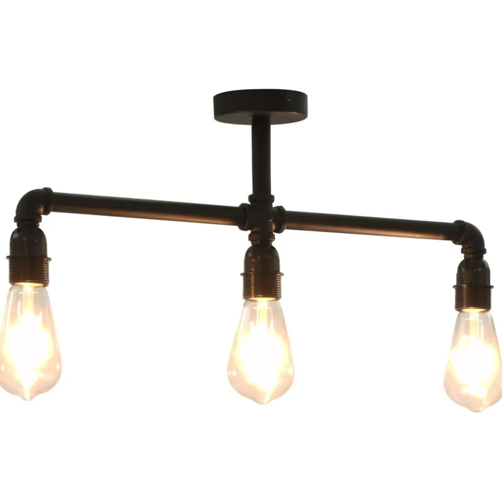 vidaXL Plafondlamp 3xE27 zwart