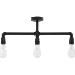 vidaXL Plafondlamp 3xE27 zwart