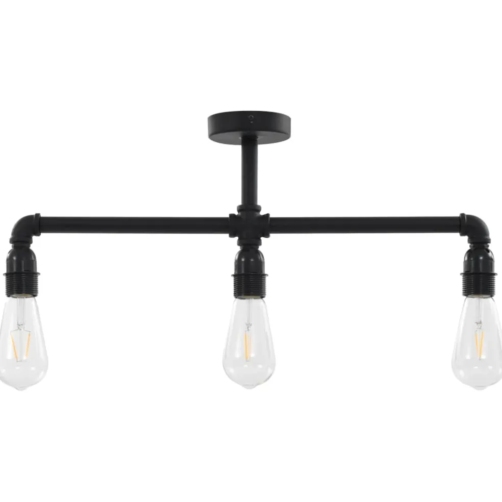 vidaXL Plafondlamp 3xE27 zwart