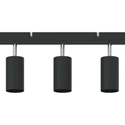 vidaXL Plafondspot met schijnwerpers Zwart 38 x 6 x 16 cm Metaal