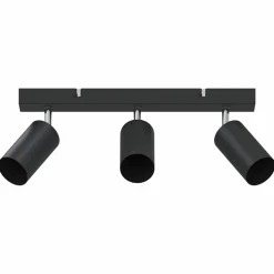 vidaXL Plafondspot met schijnwerpers Zwart 38 x 6 x 16 cm Metaal