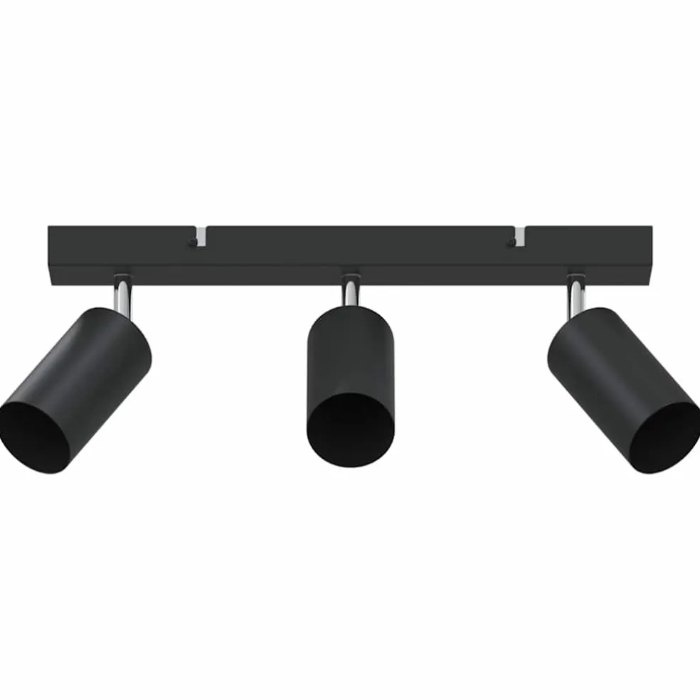 vidaXL Plafondspot met schijnwerpers Zwart 38 x 6 x 16 cm Metaal