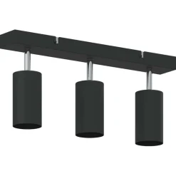 vidaXL Plafondspot met schijnwerpers Zwart 38 x 6 x 16 cm Metaal