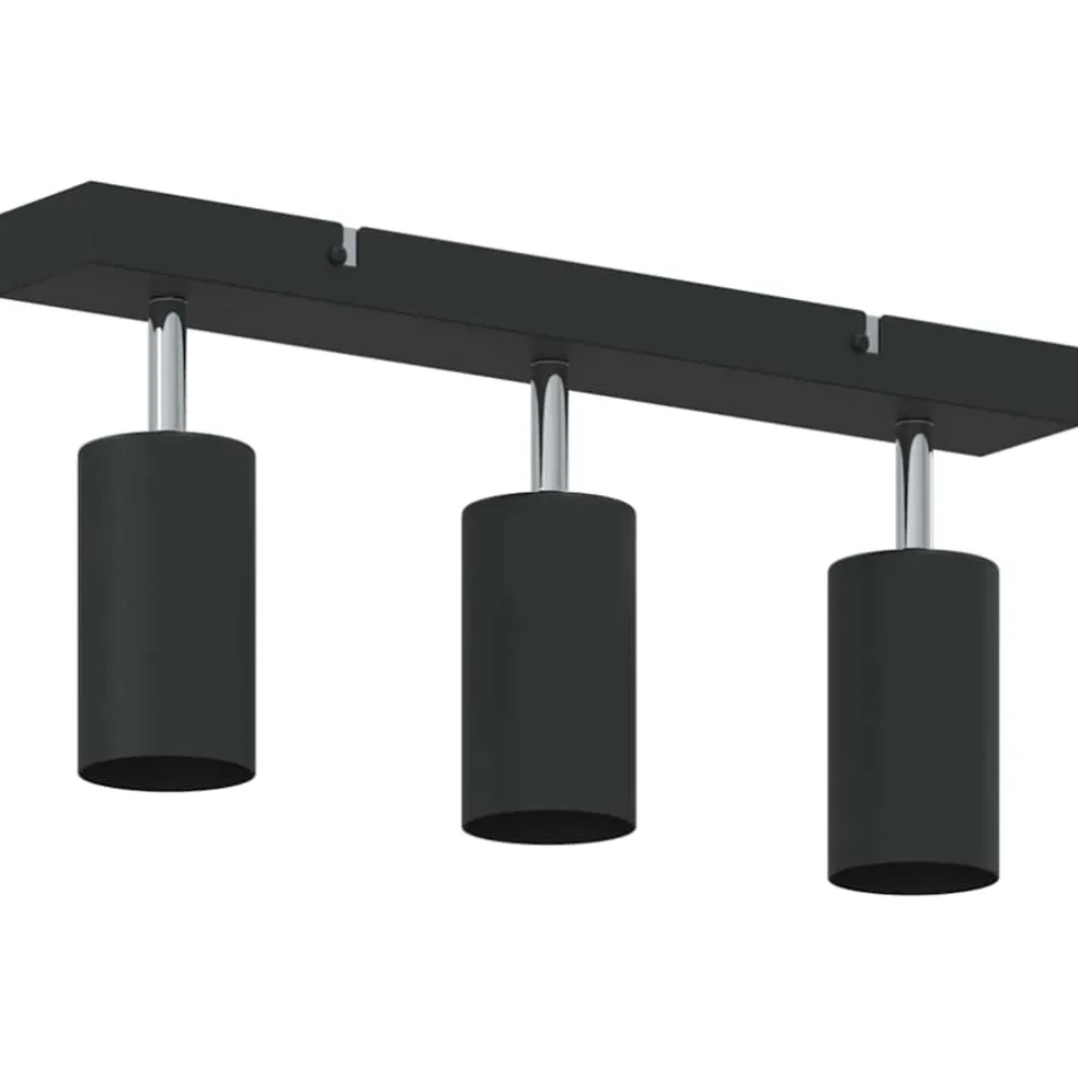 vidaXL Plafondspot met schijnwerpers Zwart 38 x 6 x 16 cm Metaal