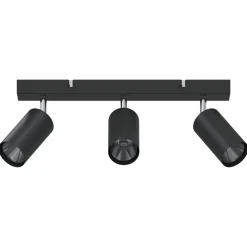 vidaXL Plafondspot met schijnwerpers Zwart 38 x 6 x 16 cm Metaal