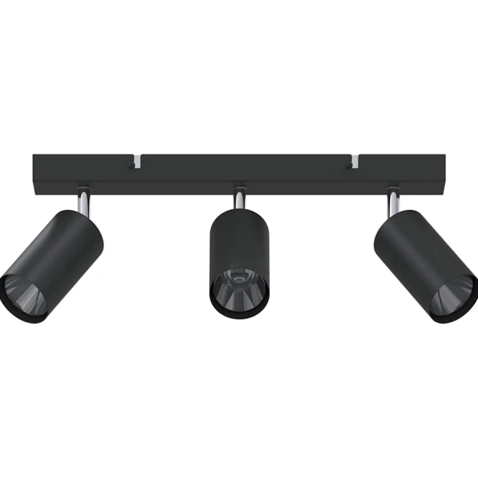 vidaXL Plafondspot met schijnwerpers Zwart 38 x 6 x 16 cm Metaal