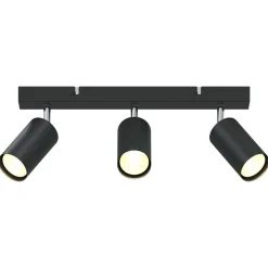 vidaXL Plafondspot met schijnwerpers Zwart 38 x 6 x 16 cm Metaal