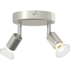 vidaXL Plafondspot met schijnwerpers Nikkel 12 x 8 cm Staal
