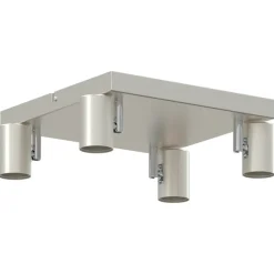 vidaXL Plafondspot met schijnwerpers Nikkel 26 x 26 x 11,5 cm Metaal