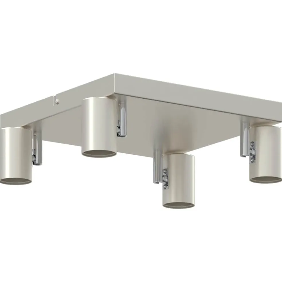 vidaXL Plafondspot met schijnwerpers Nikkel 26 x 26 x 11,5 cm Metaal