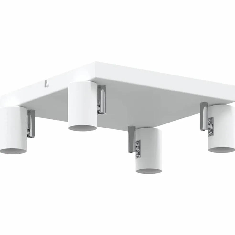 vidaXL Plafondspot met schijnwerpers Wit 26 x 26 x 11,5 cm Metaal