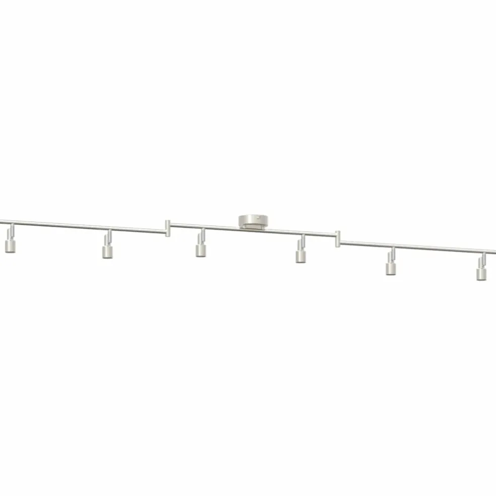 vidaXL Plafondspot met schijnwerpers Nikkel 176,5 x 9,5 x 14 cm Staal