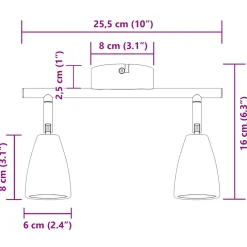 vidaXL Plafondspot met schijnwerpers Wit 25.5 x 8 x 16 cm Metaal