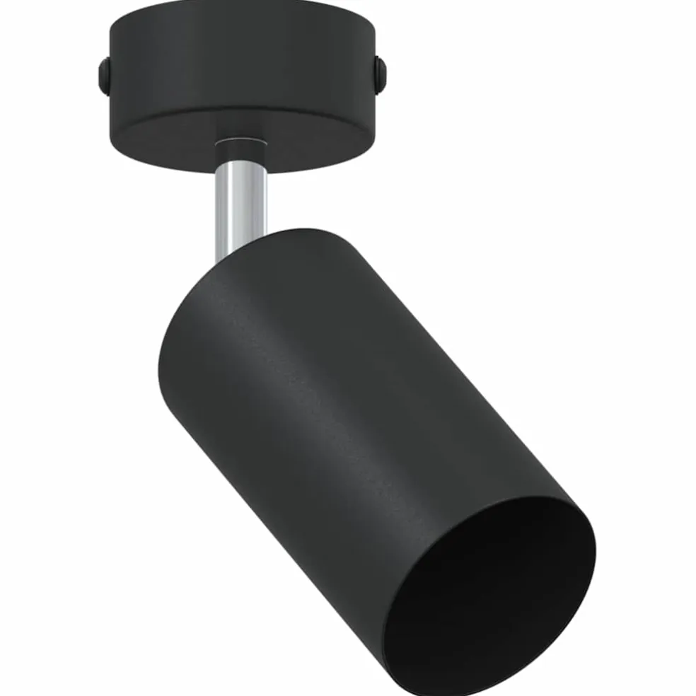 vidaXL Plafondspot met schijnwerpers Zwart 6 x 6 x 16 cm Metaal