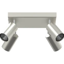 vidaXL Plafondspot met schijnwerpers Nikkel 73 x 6 x 16 cm Metaal
