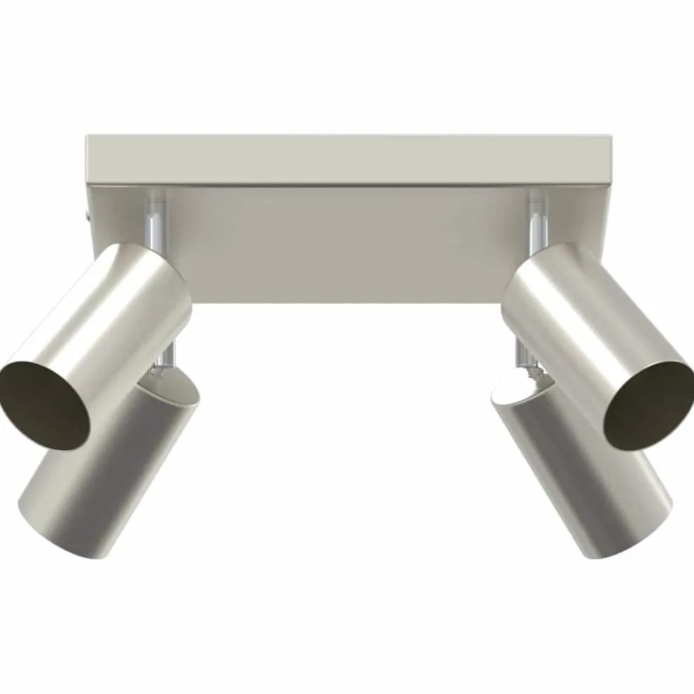 vidaXL Plafondspot met schijnwerpers Nikkel 73 x 6 x 16 cm Metaal