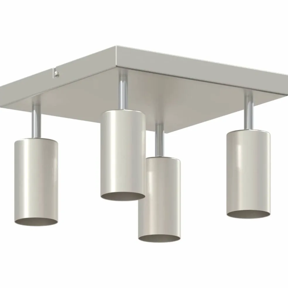 vidaXL Plafondspot met schijnwerpers Nikkel 73 x 6 x 16 cm Metaal