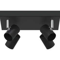 vidaXL Plafondspot met schijnwerpers Zwart 26 x 26 x 11,5 cm Metaal