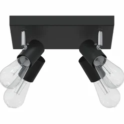 vidaXL Plafondspot met schijnwerpers Zwart 73 x 6,5 x 11,5 cm Metaal
