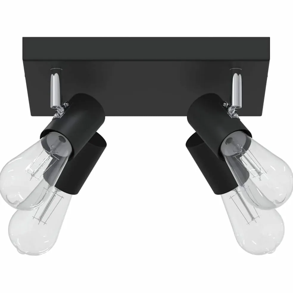 vidaXL Plafondspot met schijnwerpers Zwart 73 x 6,5 x 11,5 cm Metaal